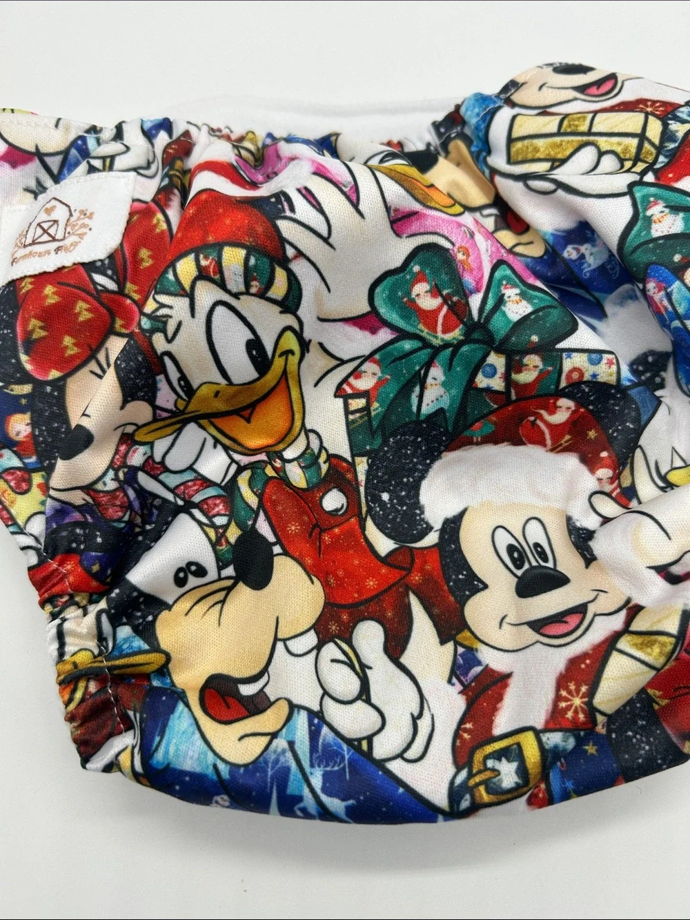 Farmhouse Fluff Disney Themed Christmas Mickey Cloth Diaper One size